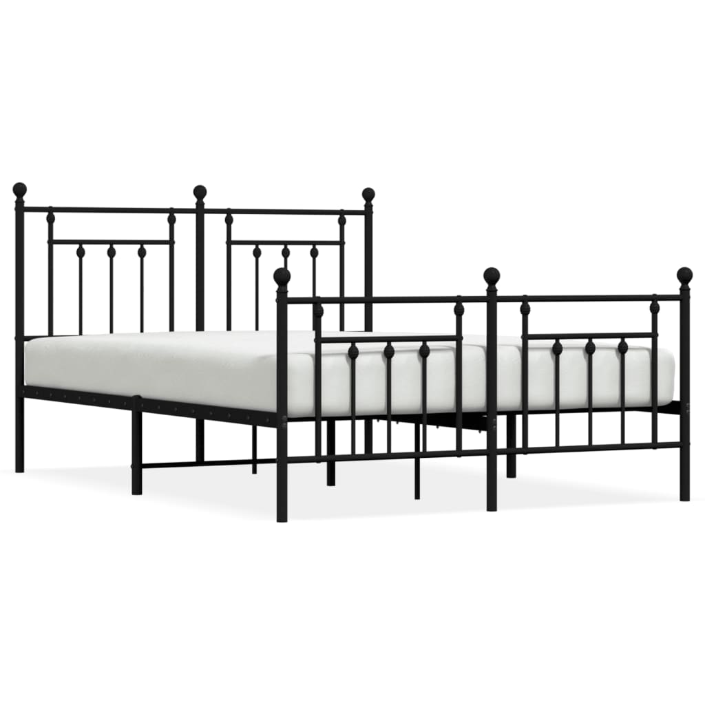 Line drawing of a white metal bed frame with dimensions labeled