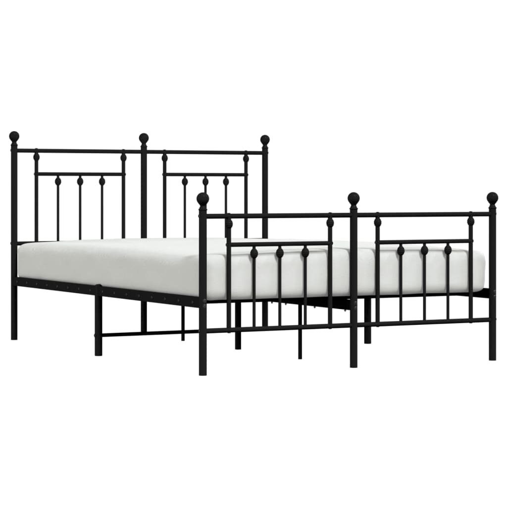 Ornate antique bronze metal bed frame with minimalist design