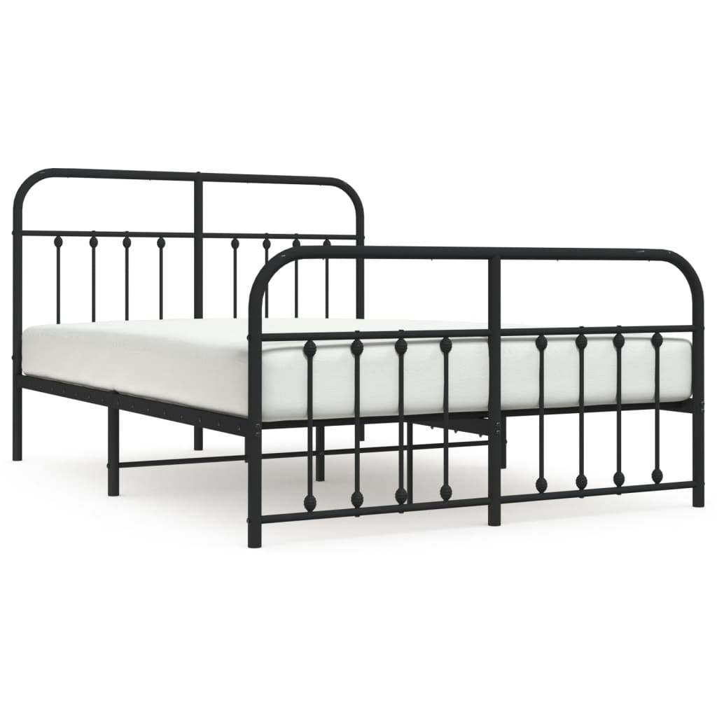 Line drawing of a white metal twin bed frame with dimensions