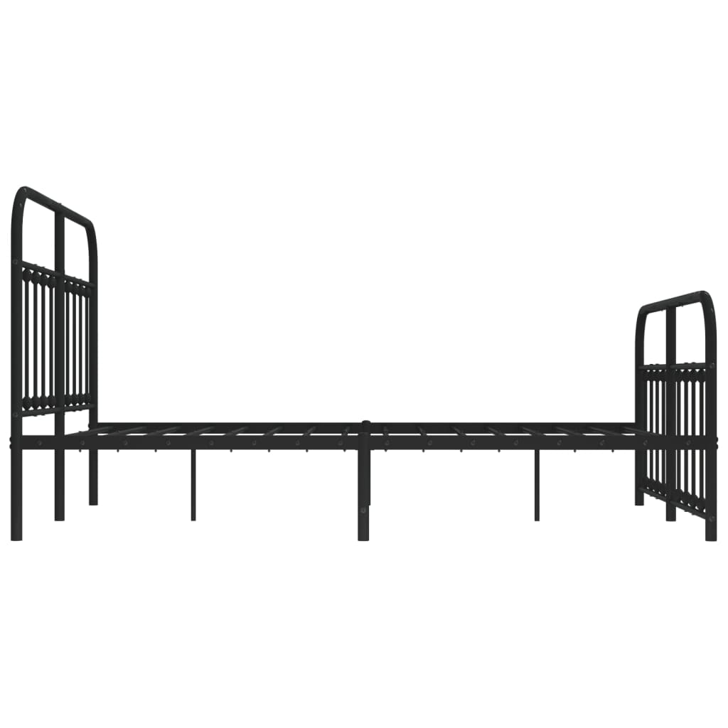 Black metal twin bed frame with ornate spindles