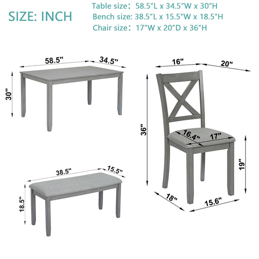 Gray dining table L x W x H with tapered legs and clean lines for modern kitchens
