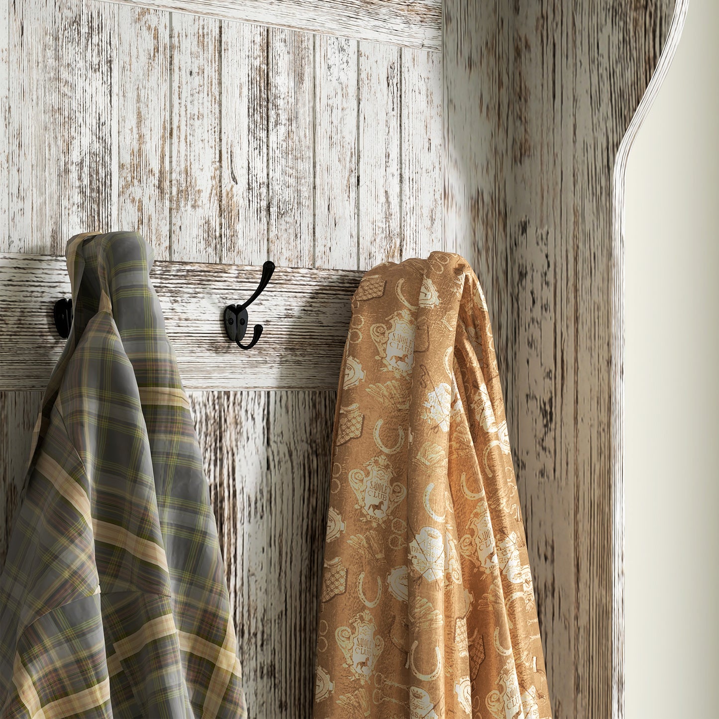 Brown fabric with saddle club pattern