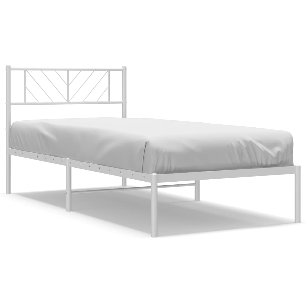 Line drawing of a twin bed frame with dimensions displayed