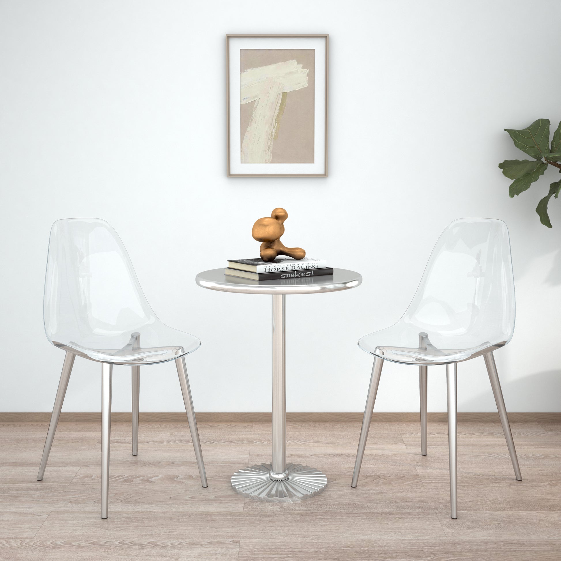 Clear acrylic chair with silver legs