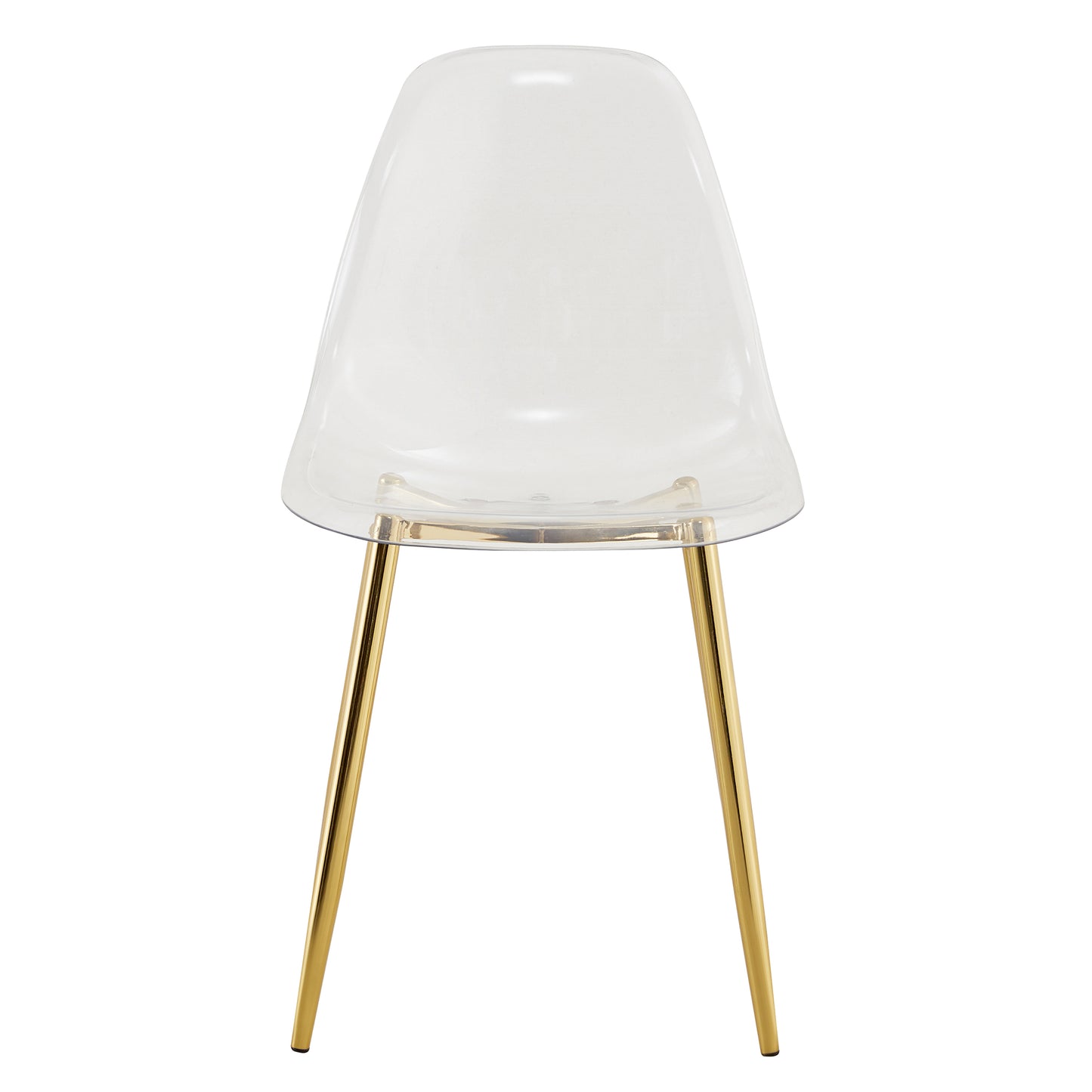 Transparent acrylic dining chair with gold metal legs