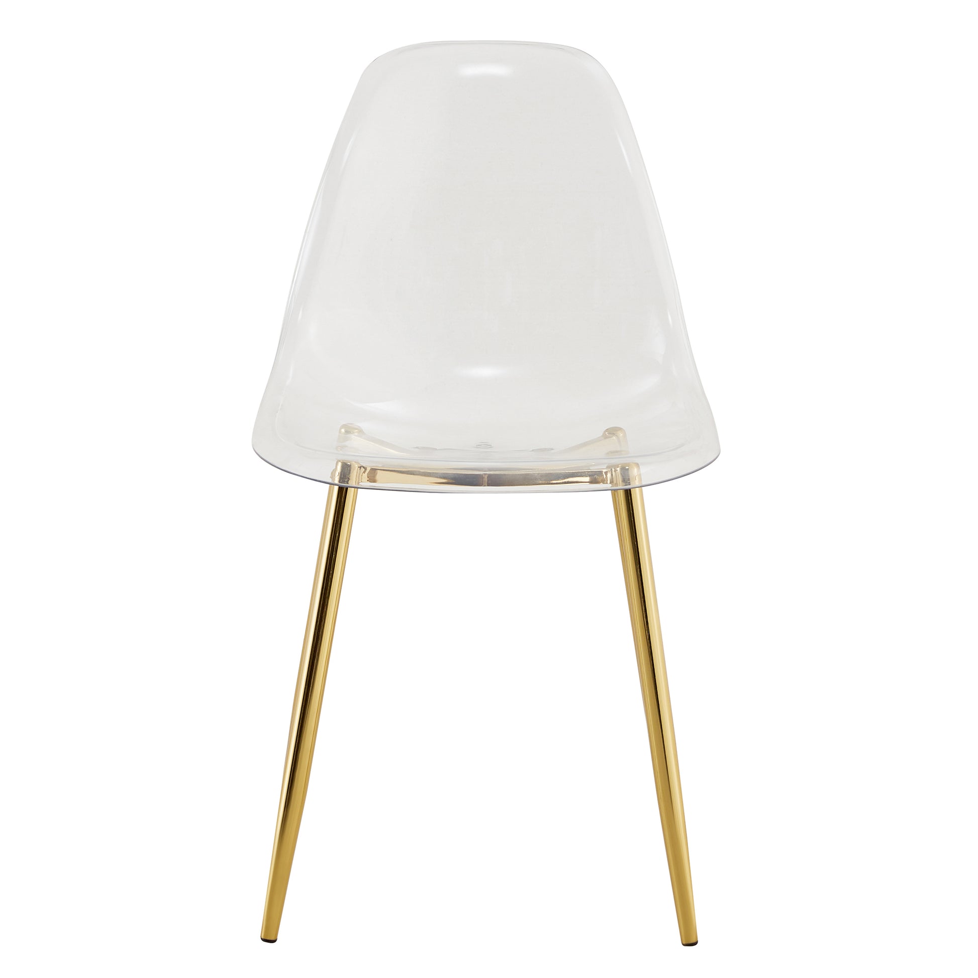 Transparent acrylic dining chair with gold metal legs