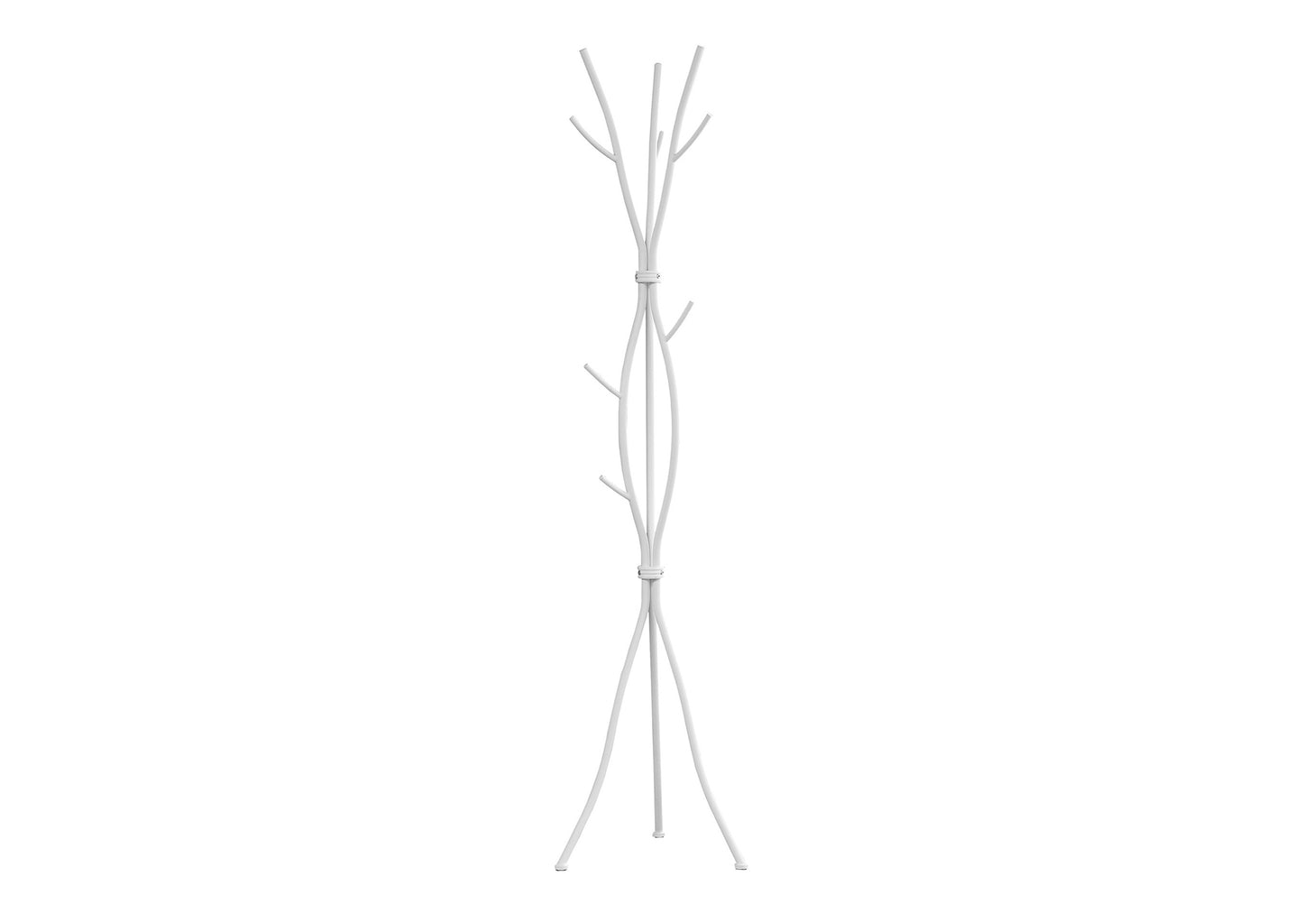White branch coat rack with multiple hooks