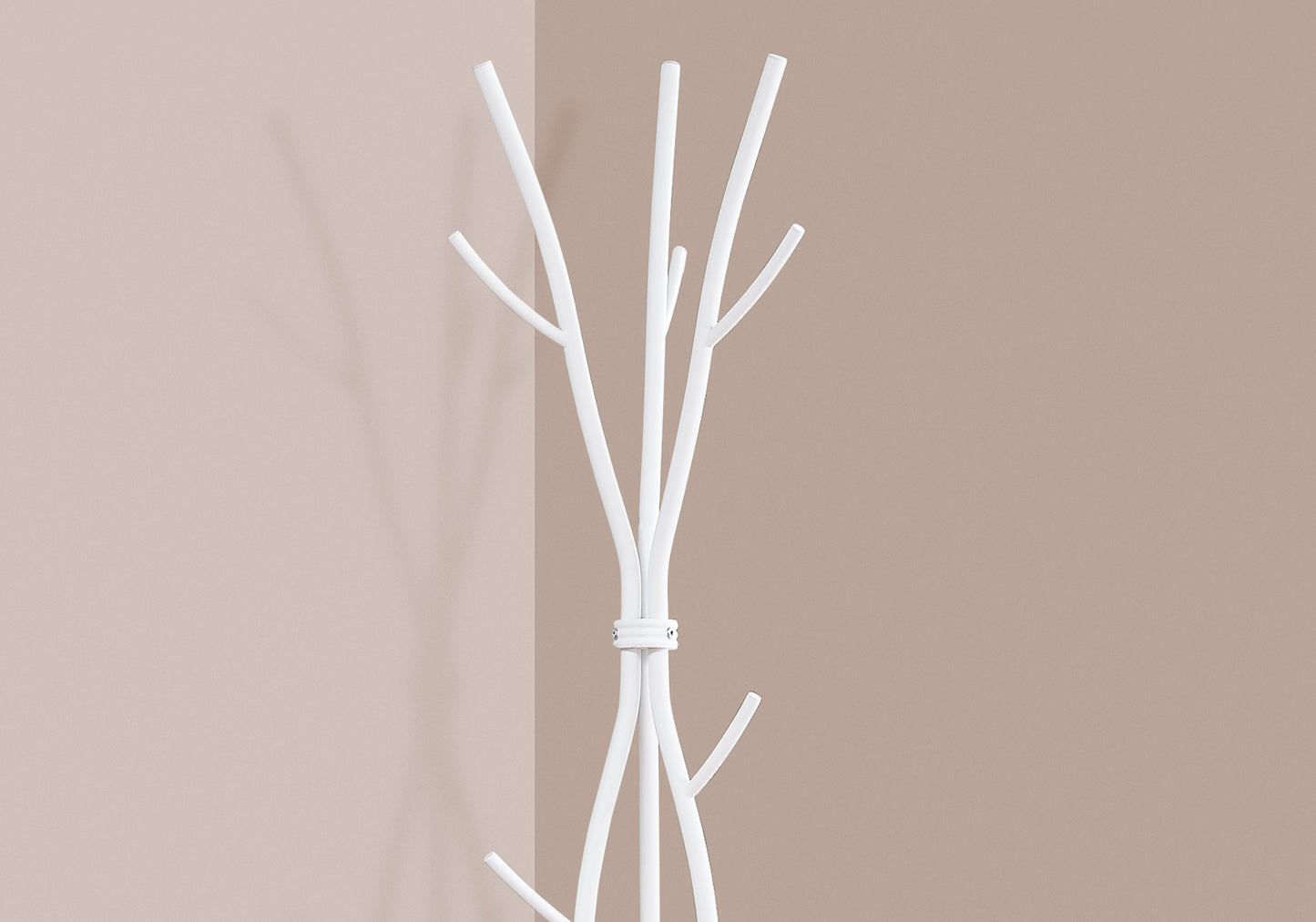 White metal coat rack with treebranch design