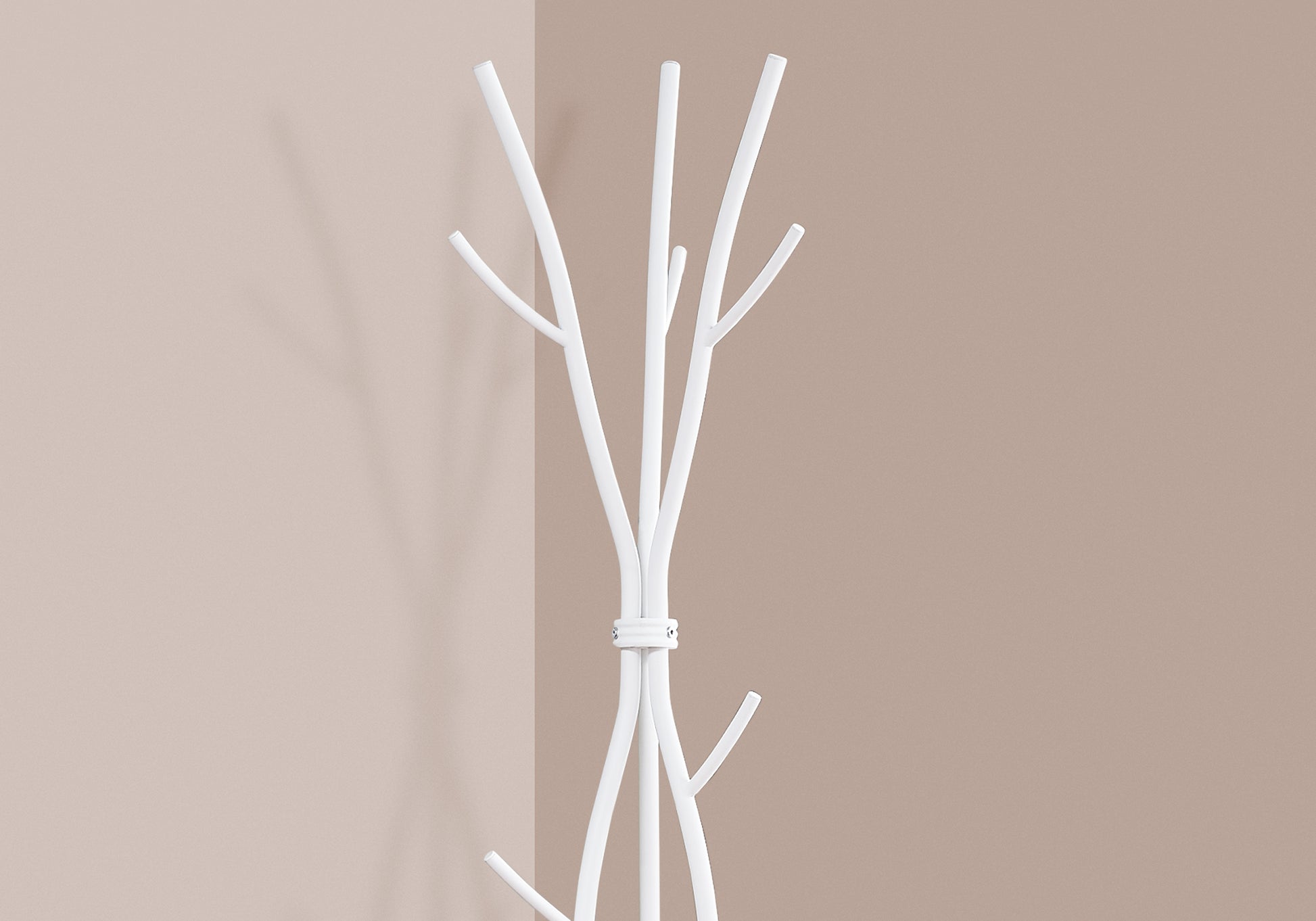 White metal coat rack with treebranch design