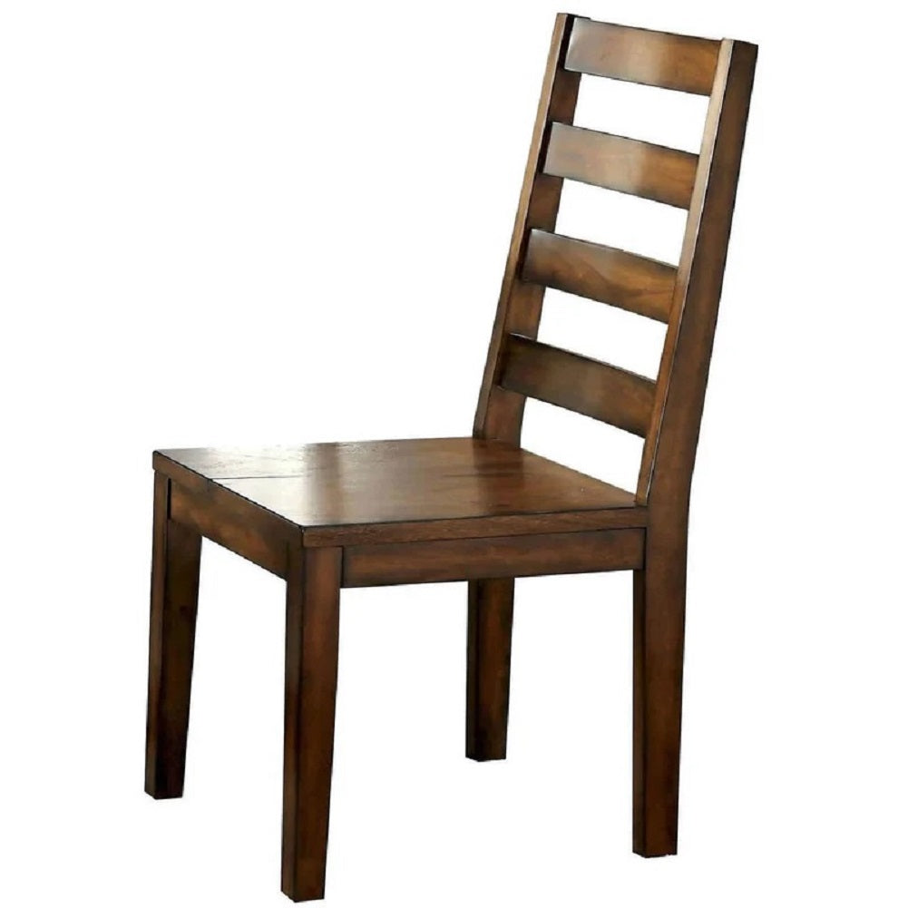 Wooden dining chair with slatted back