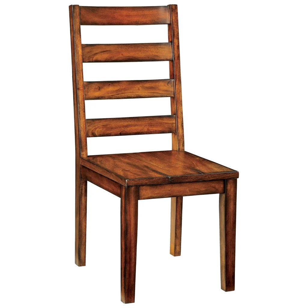 Solid wood dining chair with slatted back