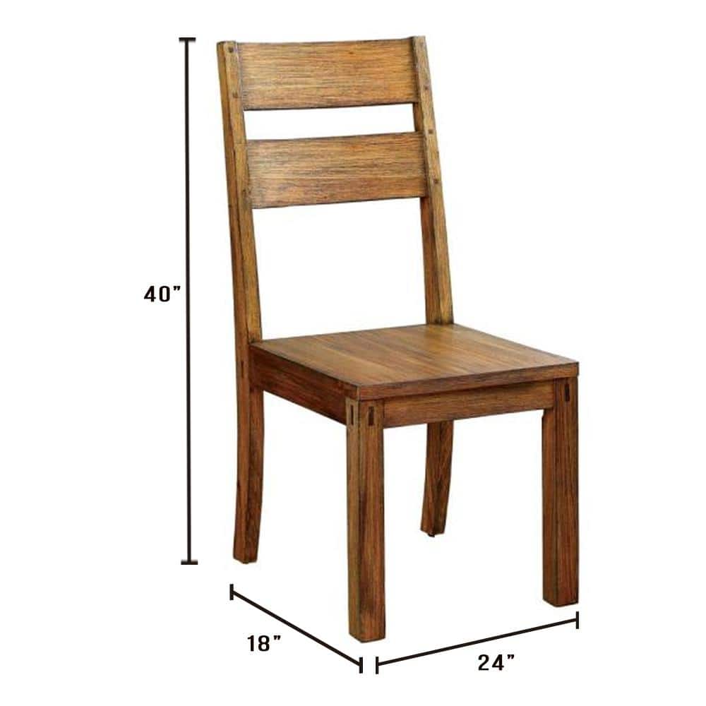 Wooden dining chair with slatted back