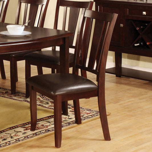 TREATLIFE HOME Set of 2 Transitional Side Chairs with Padded Leatherette Seats, Dark Espresso Finish, Modern Style