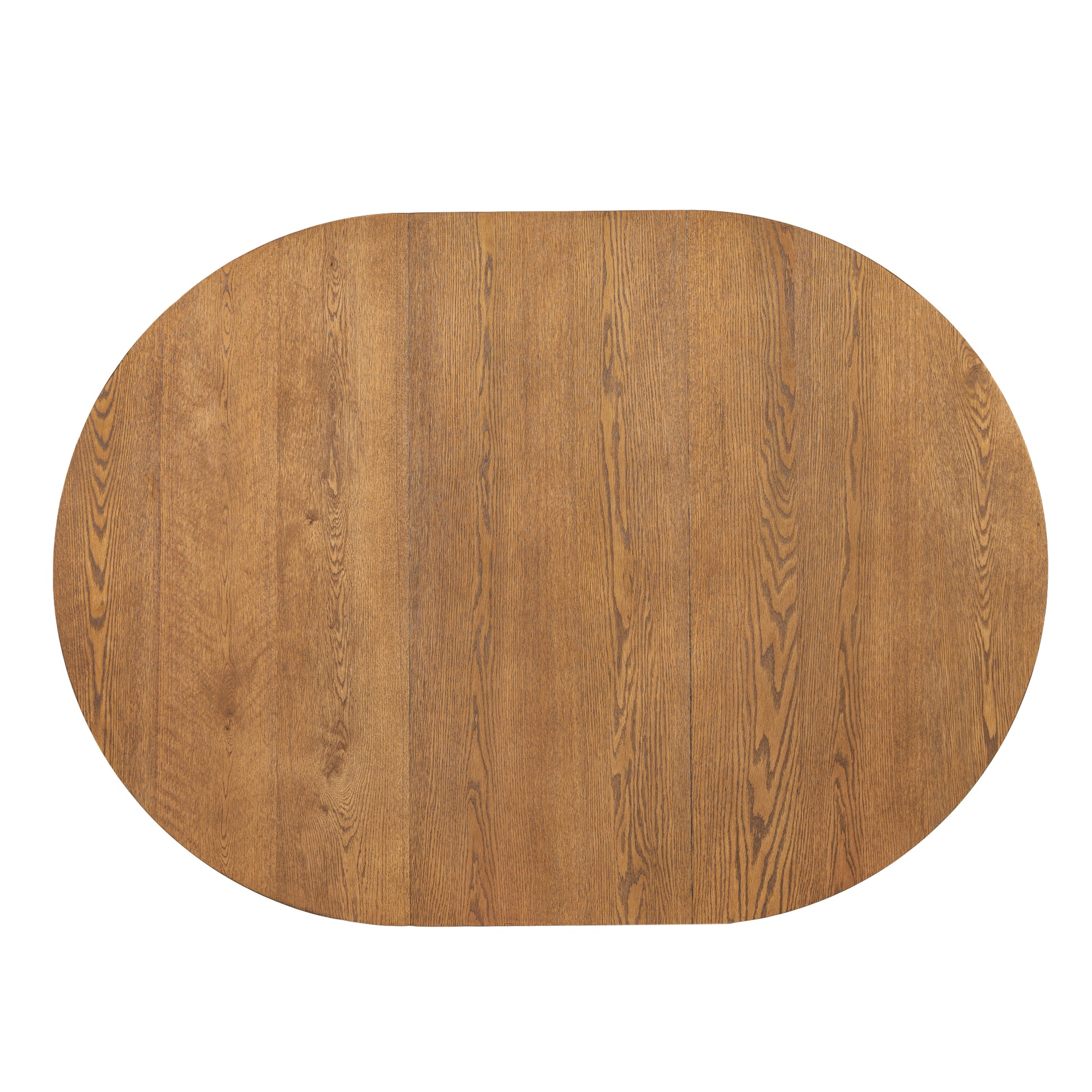 Oval wooden dining table top with natural wood grain